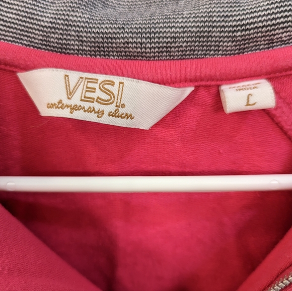 Vesi Stanford 1/4 Zip Pink Sweater Size Large - Picture 3 of 6